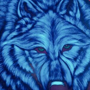 "Sacred Place" Wolf Artwork/Art Tile by Native American Artist William Rabbit